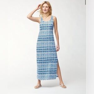 NWT TOMMY BAHAMA Dot Matrix Maxi Dress, Navy‎ White Old Royal, Size LARGE